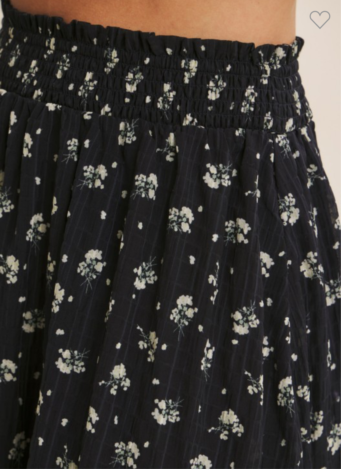 Smocked Ruffle Maxi Skirt