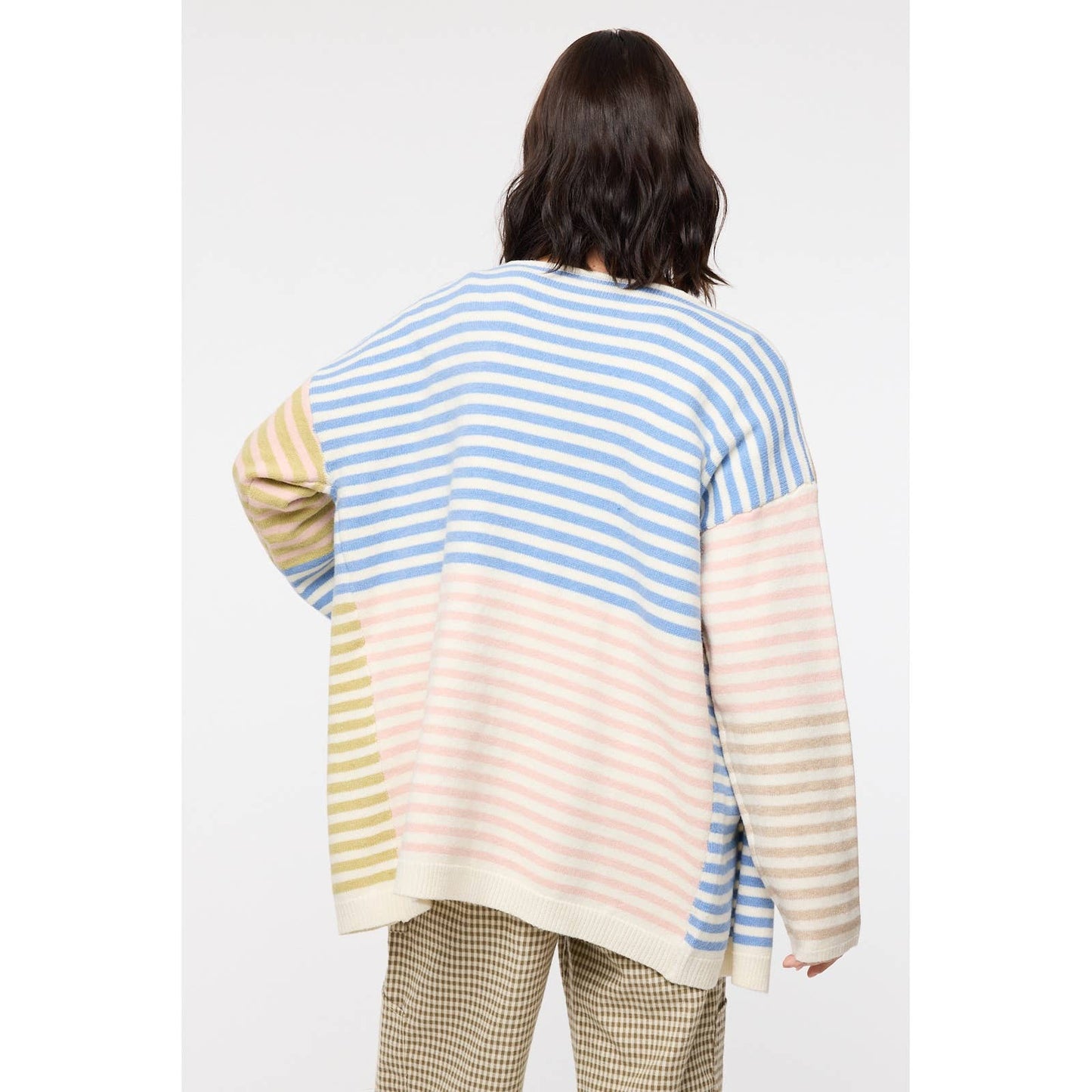 Multicolor Striped Sweater Cardigan