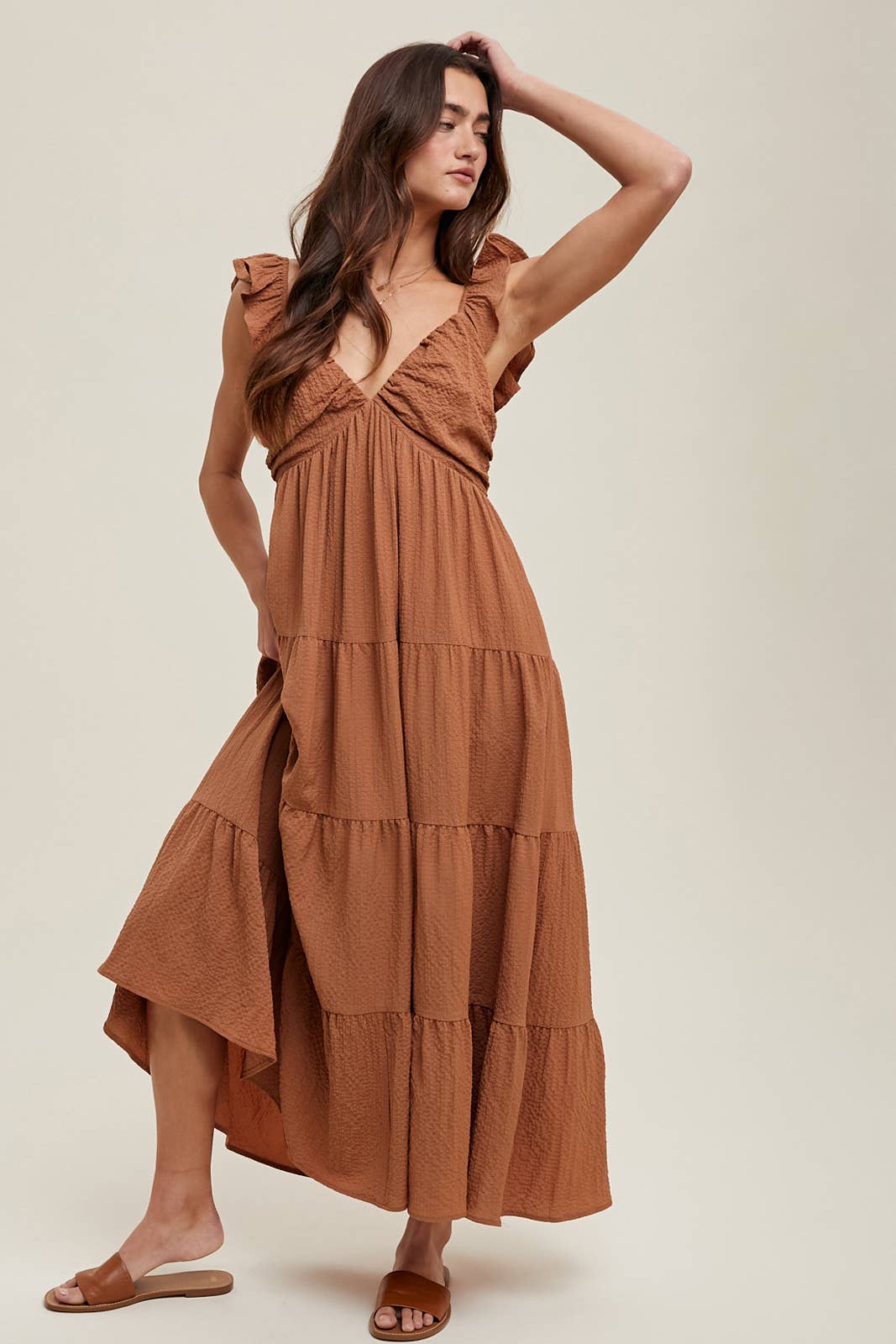 Textured Tiered Maxi Dress