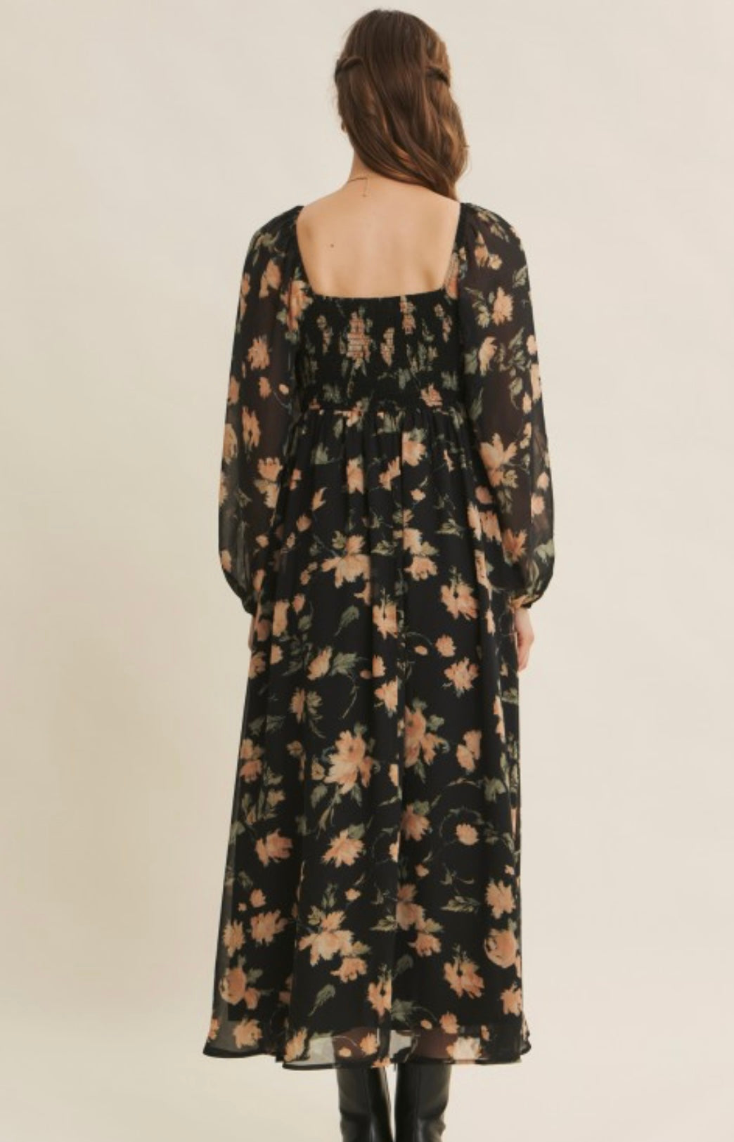 Crepe Chiffon Midi Dress