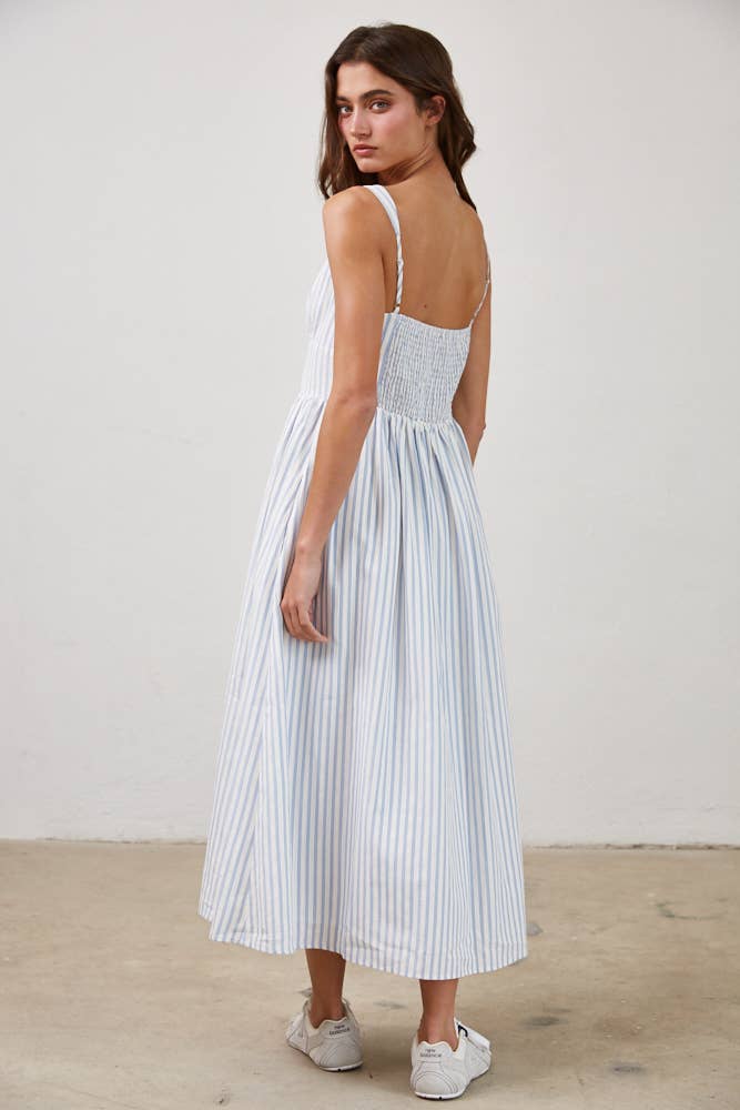 Stripe Textured Midi Dress