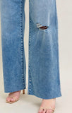 Judy Blue High Waisted Wide Leg Destroyed Denim