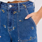 Midnight Bloom Wide Leg Jeans