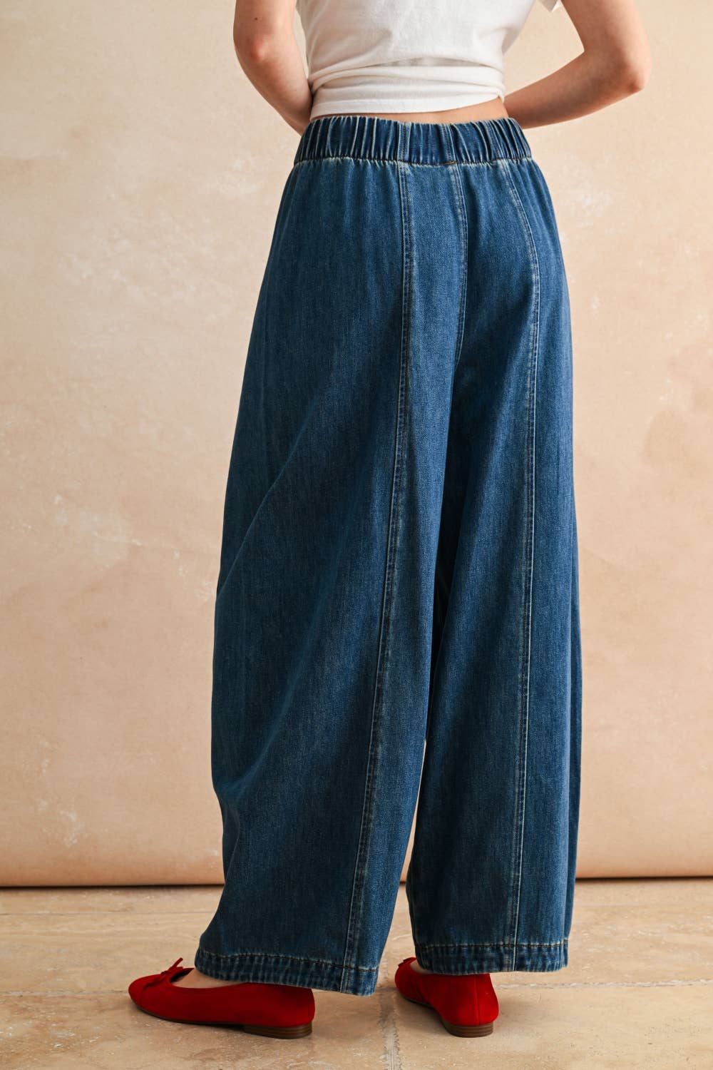 Barrel Leg Denim Pants