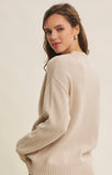 Oversized Cotton Blend Sweater Cardigan