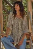 Chiffon Floral Print Tie Front Top