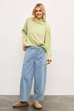 TIED FRONT DENIM PANTS