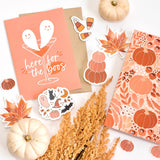 Here for the Boos Halloween Sticker, 3x2 in.