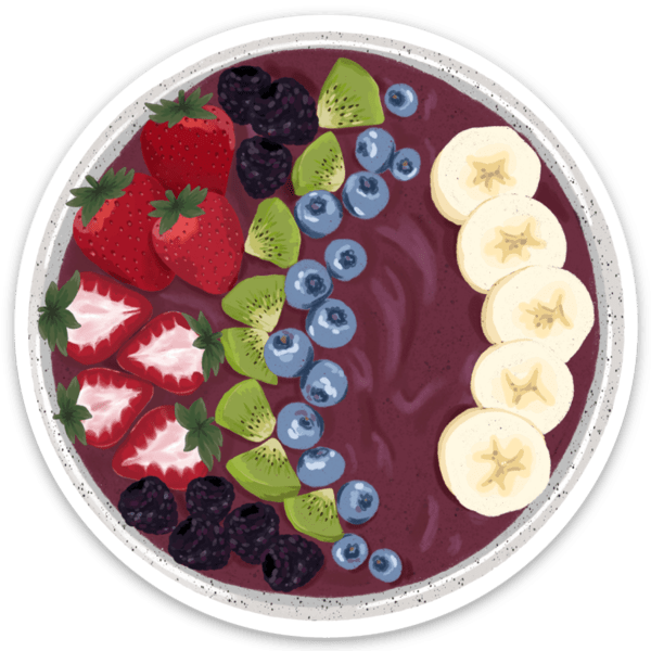 Acai Bowl Sticker 2.75x2.75in