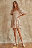 Woven Rayon Floral Print Ruffle Mini Dress