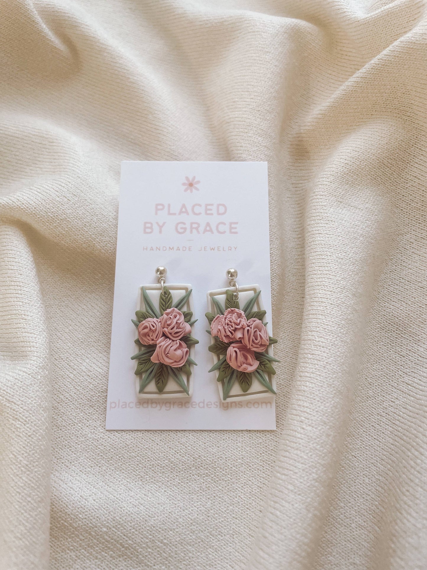 Handmade Birth Flower Earrings, January
