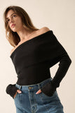 Rib-Knit Foldover Top