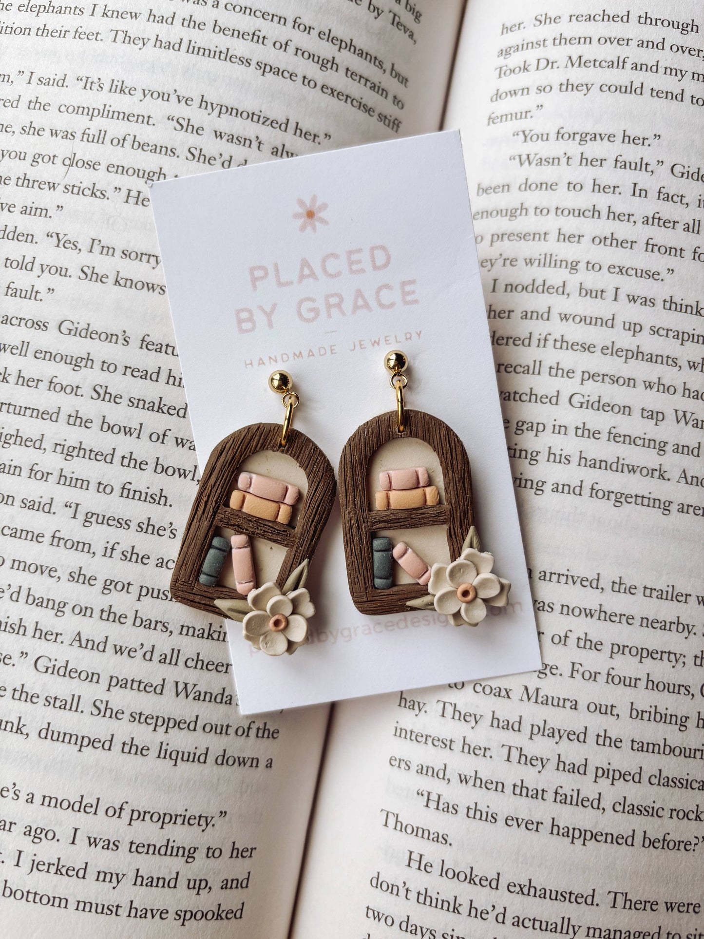 Floral Arch Bookshelf Earrings