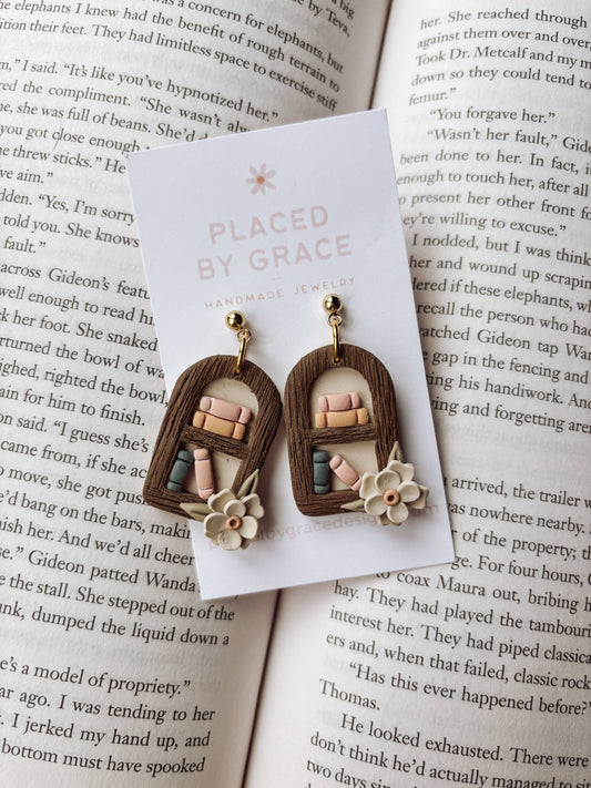 Floral Arch Bookshelf Earrings