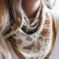 100% Silk Bandana Western Floral & Butterfly  – 23” Square