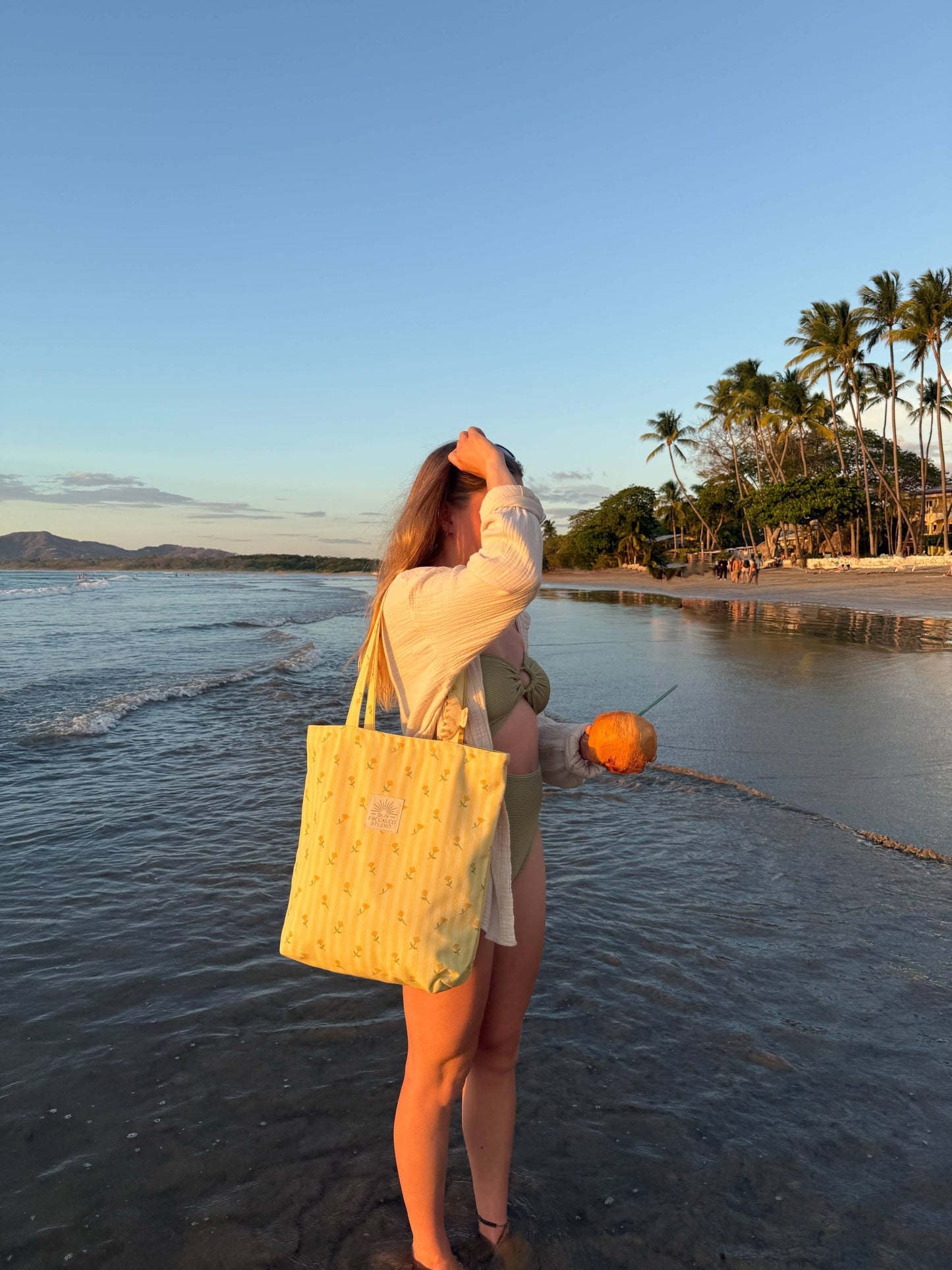 Lemon Blossom Floral Tote Bag
