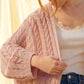 Blush Cable Knit Cardigan