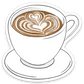 Latte Art Coffee Mug Sticker 2.5x2.5in.