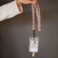 Tan Gingham Lanyard