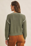 Contrast Stitch Oversized Cardigan