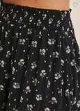 Smocked Ruffle Maxi Skirt