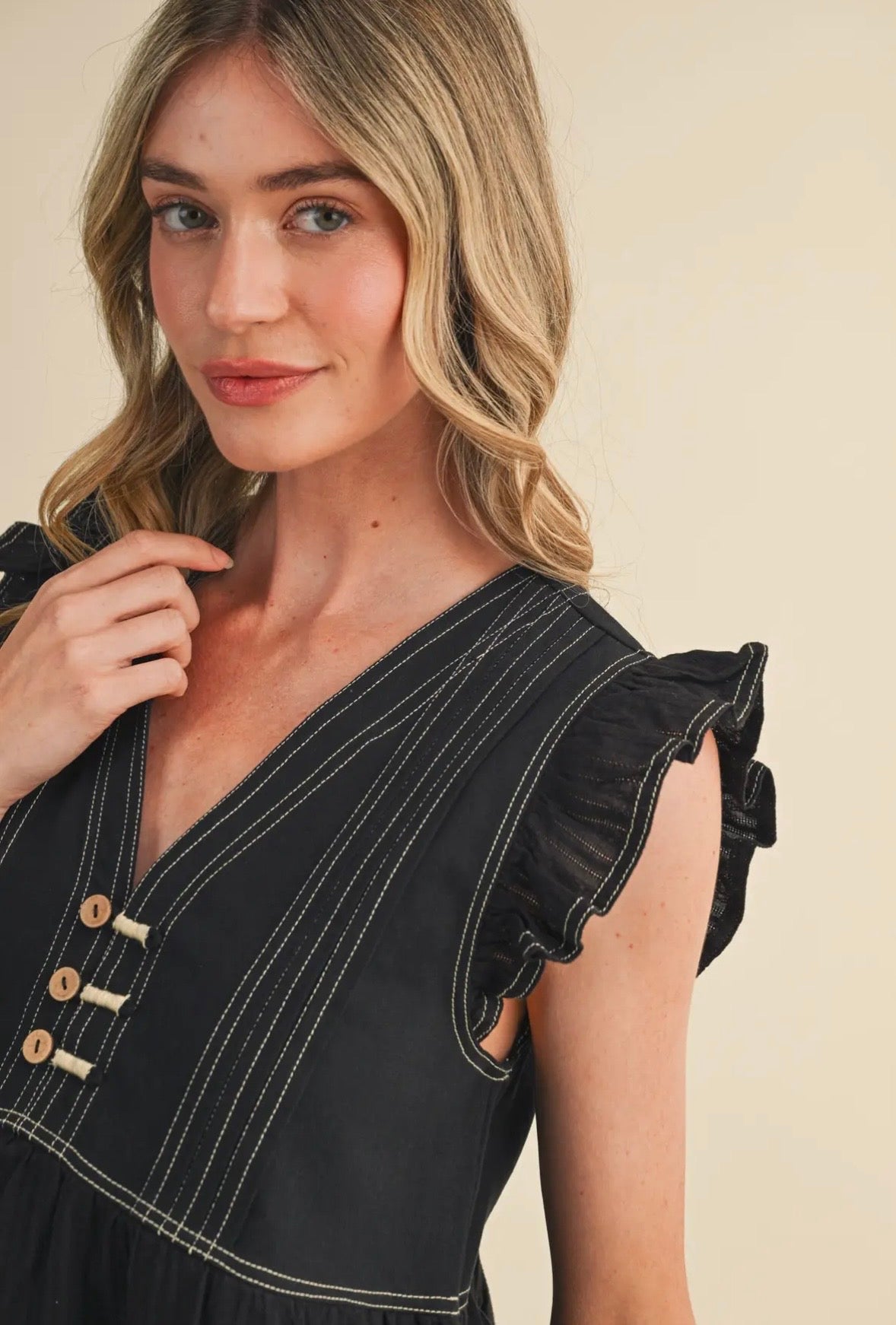 Mixed Media Lace Trim Top