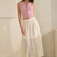 Cotton Tiered Midi Skirt