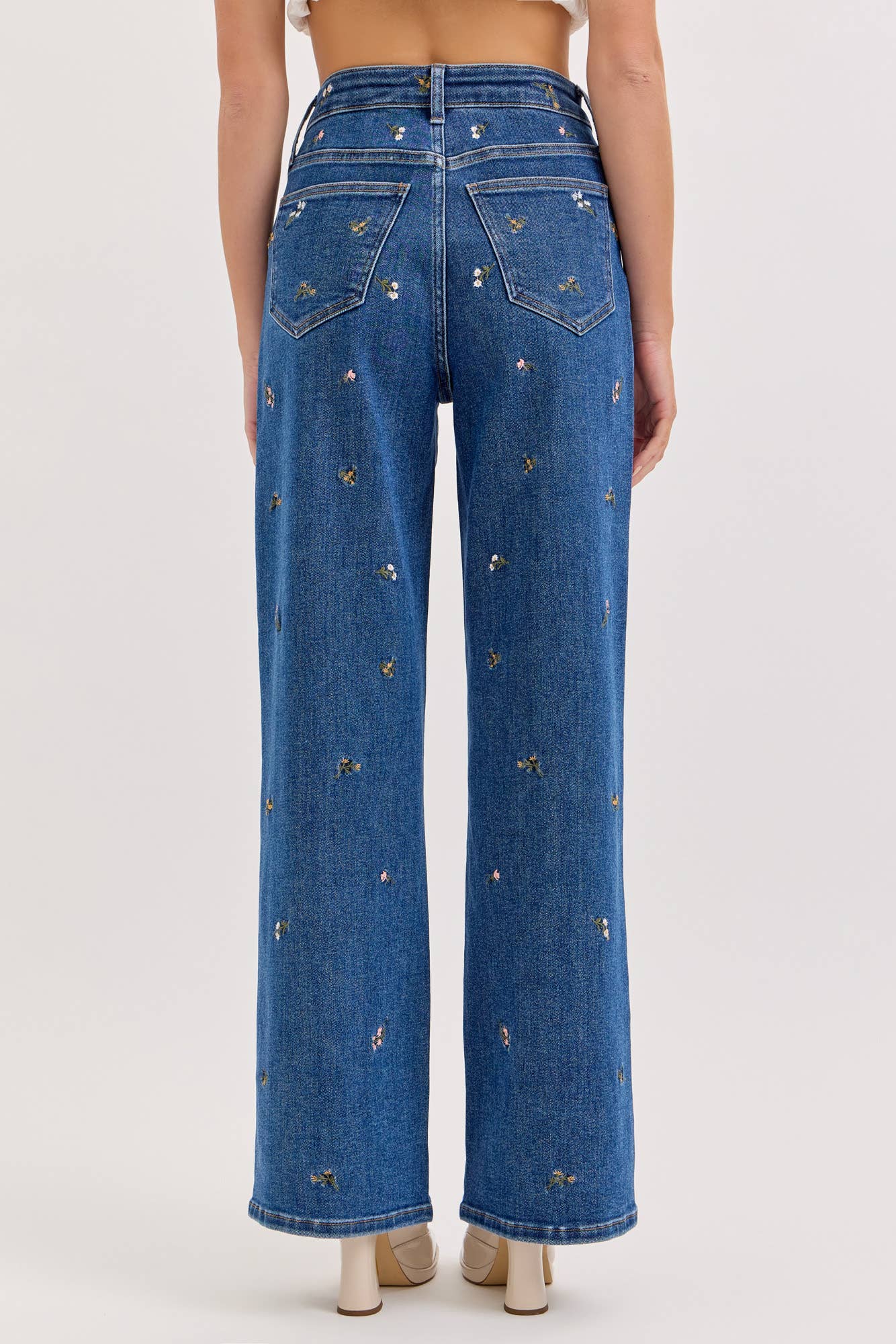 Midnight Bloom Wide Leg Jeans