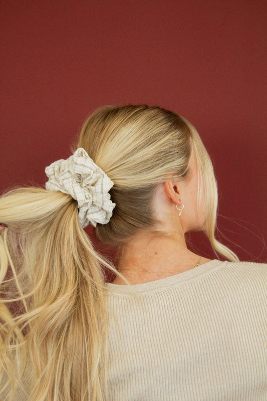 Andi Tan Gingham Scrunchie