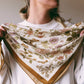 100% Silk Bandana Western Floral & Butterfly  – 23” Square