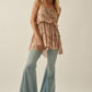 Floral-Print Chiffon Ruffled Babydoll Cami Top