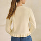 Ruffle Trim Knit Cardigan