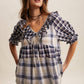 Meadow Plaid Ruffle Top