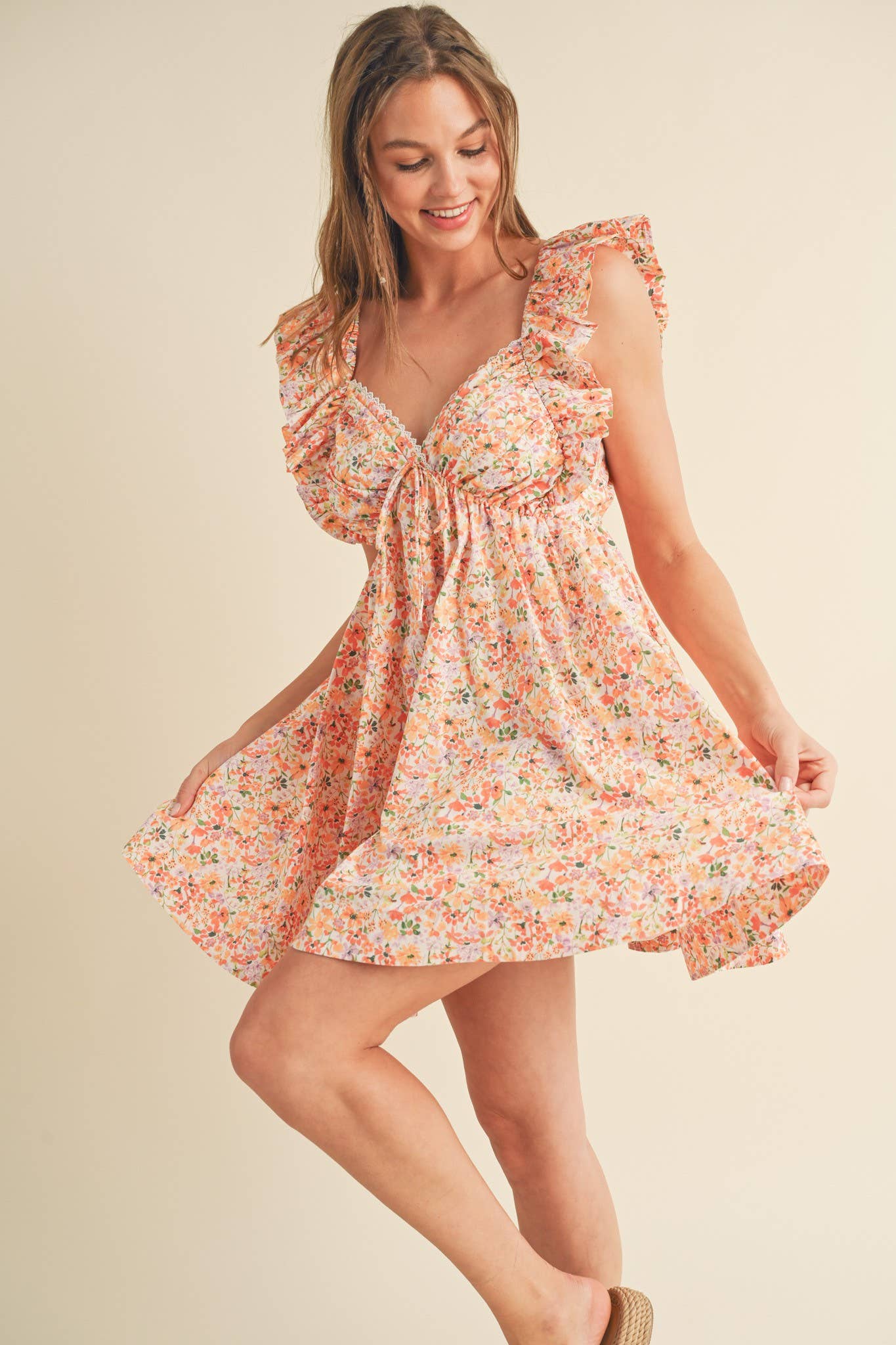 Sweetheart Flutter Mini Dress