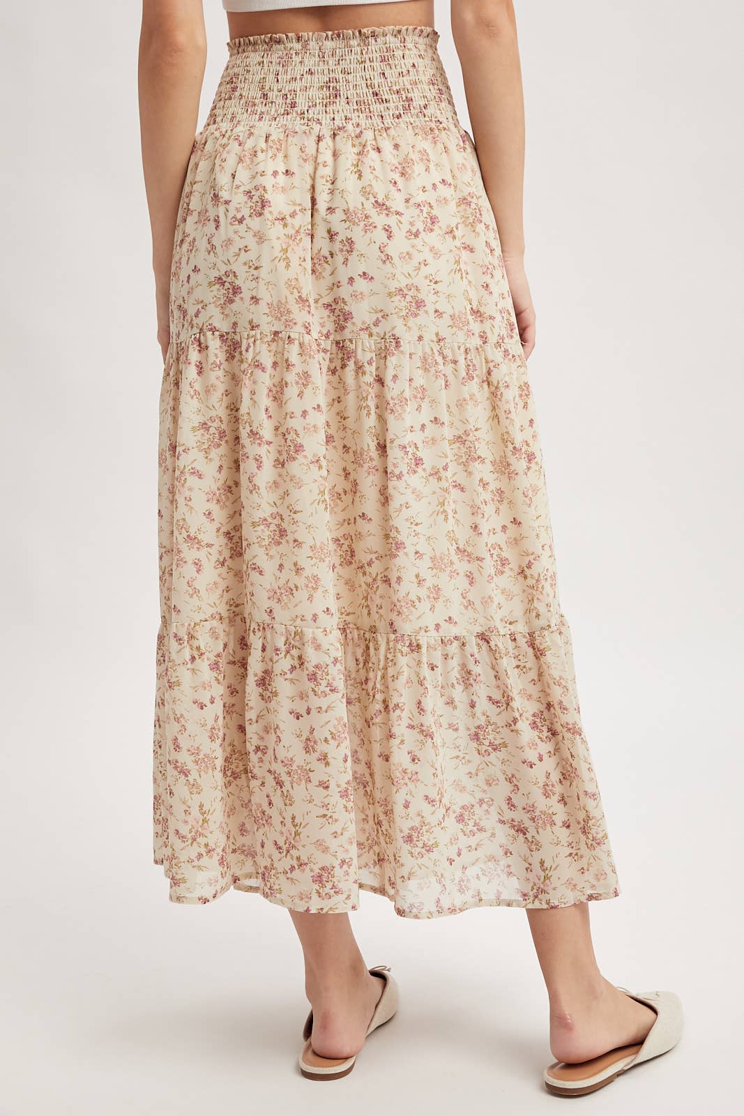 Floral Tiered Midi Skirt