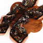 100% Silk Bandana Scarf -Midnight Garden Floral Western Wear