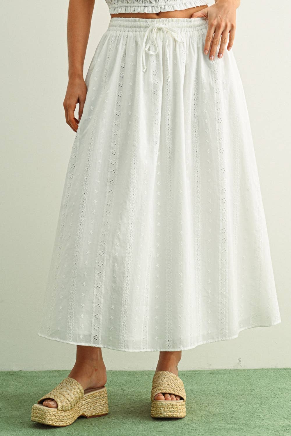 Heritage Bloom Embroidered Skirt