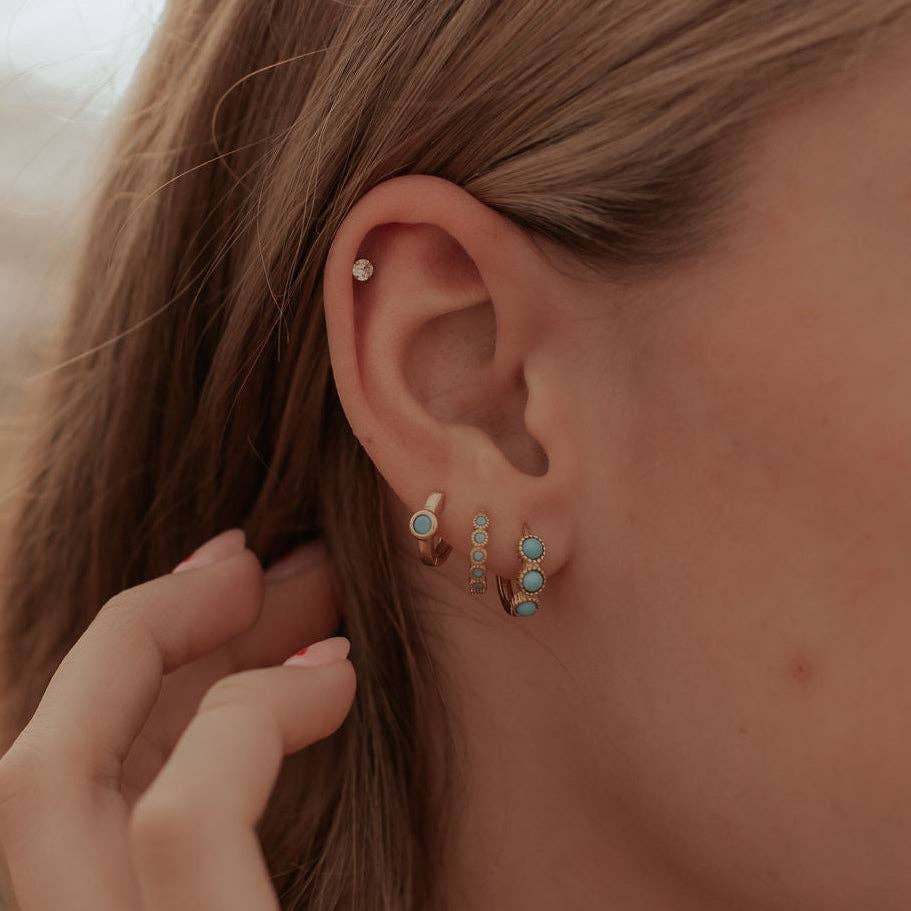 Lainey Turquoise Hoops