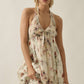 Floral Patchwork Halter Maxi Dress