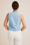 DENIM & LACE TRIM VEST