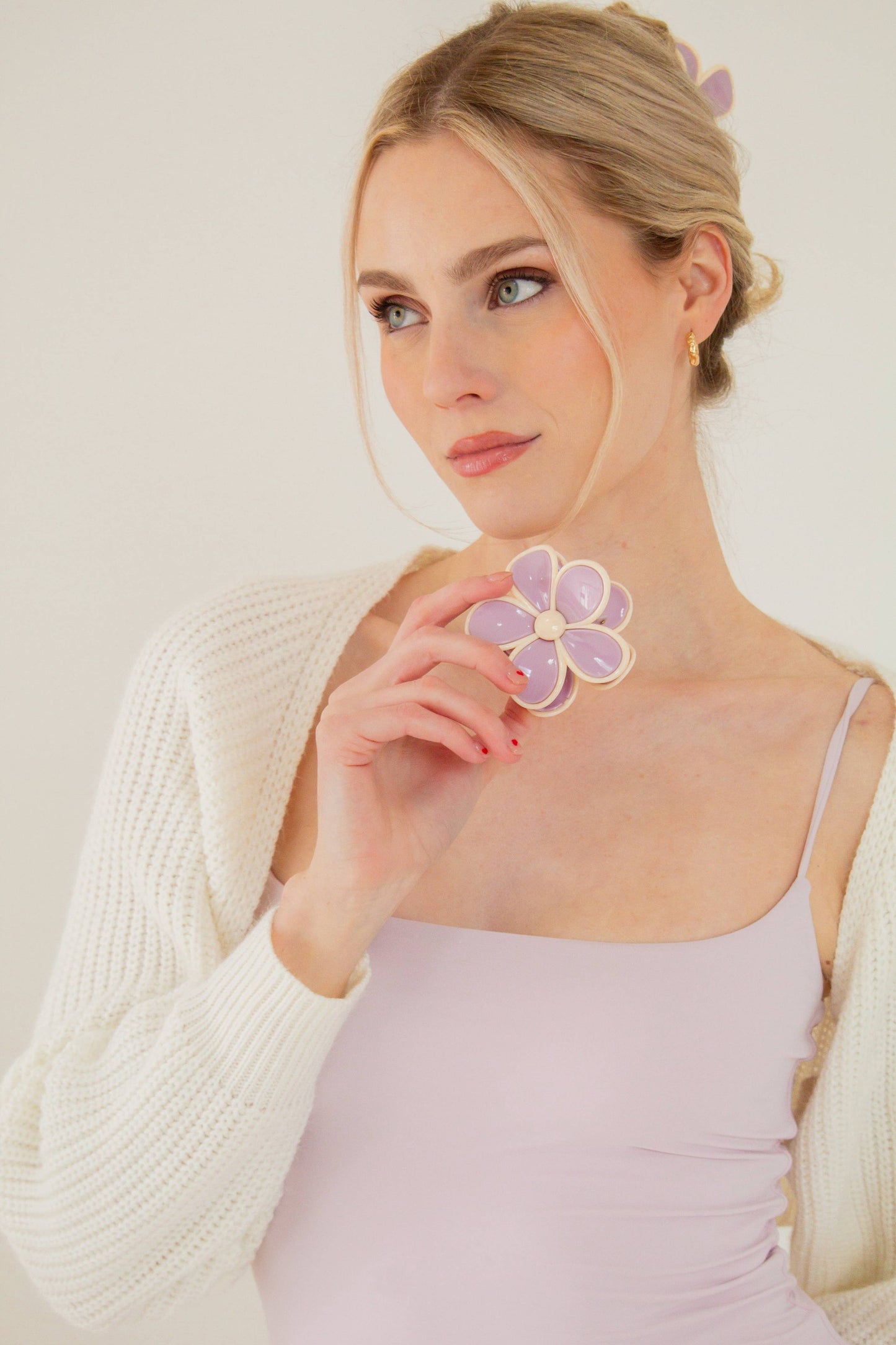 Lavender Flower Claw Clip