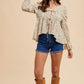 Ditsy Print Front Tie Blouse