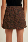 LEOPARD SUEDE MINI SKIRT