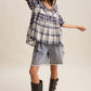 Meadow Plaid Ruffle Top