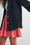 High Waist Tiered Check Skirt