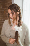 Neutral Floral Jumbo Scrunchie