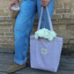 Lavender Gingham Tote Bag