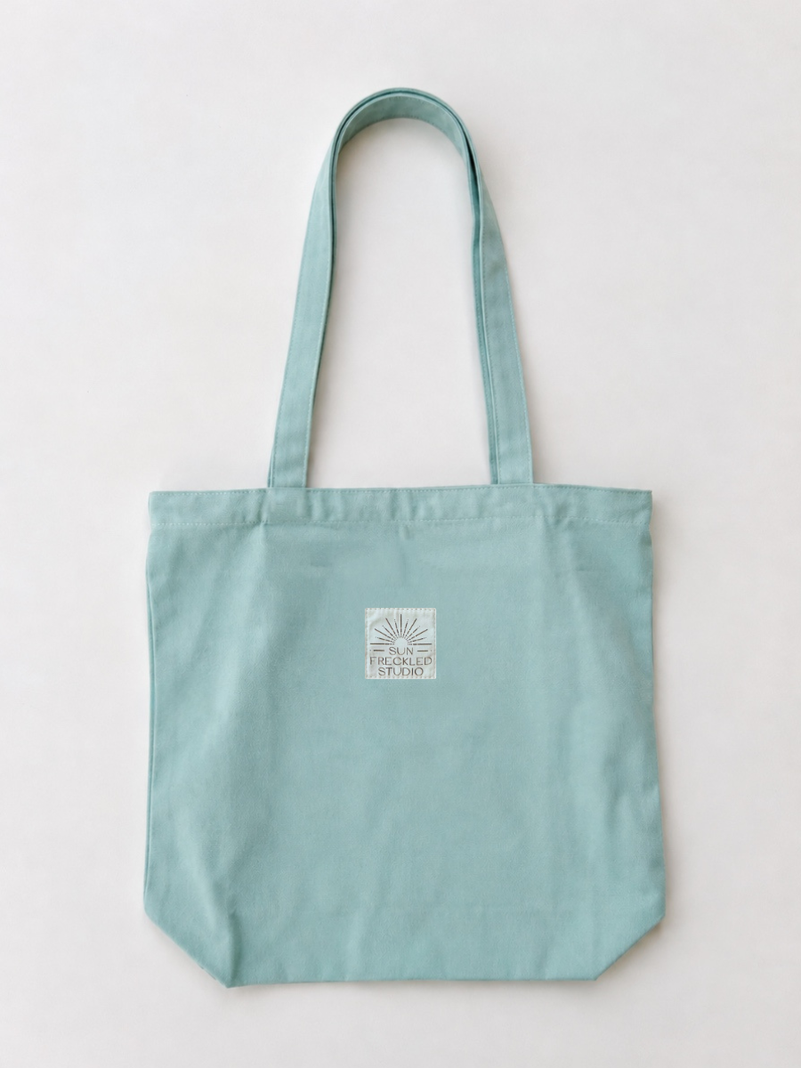Seafoam Blue Minimalist Tote Bag