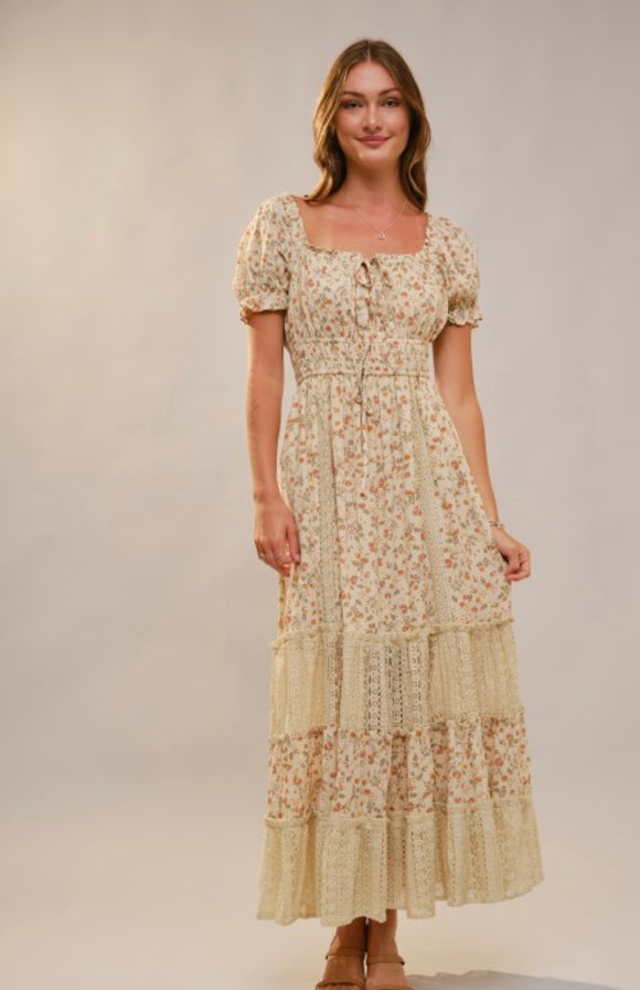 Floral Lace Midi Dress