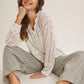 Cotton Striped Barrel Pants
